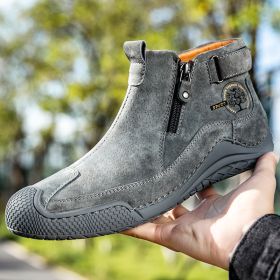 New men's low-top casual shoes fashion comfortable casual sports shoes 38-46 (Color: GraySize43)