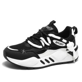 Spring summer men's new network surface trend sports daddy shoes men's shoes 39-45 (Color: BlackSize45)