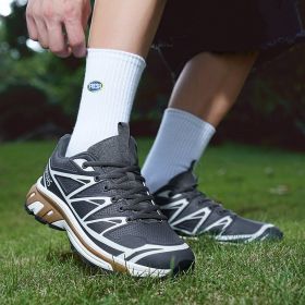 New men's outdoor mountaineering sneakers running shoes Fashion trend sneakers (Color: Gray, size: 39)