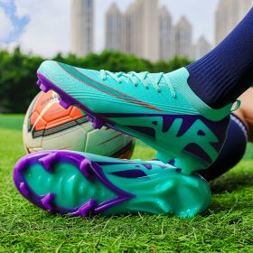 New comfortable breathable spike professional youth adult football shoes Training shoes Competition sneakers 35-45 (Color: BlueSize41)