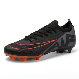 New comfortable breathable spike professional youth adult football shoes Training shoes Competition sneakers 35-45 (Color: BlackSize37)