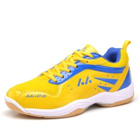 Men's new outdoor professional badminton shoes comfortable breathable fashion men's sports shoes (Color: YellowSize41)