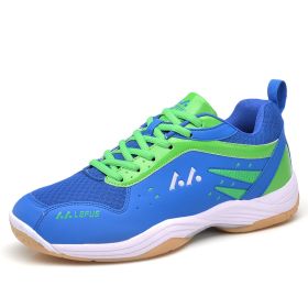 Men's new outdoor professional badminton shoes comfortable breathable fashion men's sports shoes (Color: Light blue grass greenSize39)