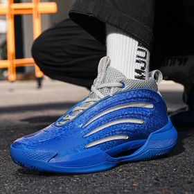 New men's trend fashion sports basketball shoes couple shoes basketball shoes men running sneakers (Color: BlueSize43)