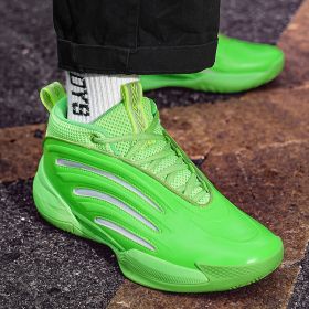 New men's trend fashion sports basketball shoes couple shoes basketball shoes men running sneakers (Color: GreenSize37)