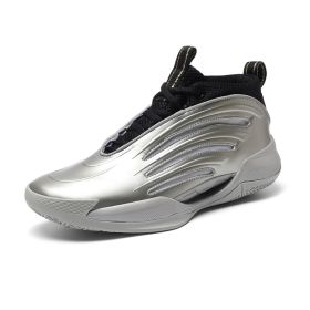 New men's trend fashion sports basketball shoes couple shoes basketball shoes men running sneakers (Color: Black silverSize36)
