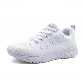 New women's woven sports shoes, breathable and casual couple sports shoes (Color: WhiteSize40)
