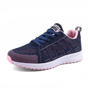 New women's woven sports shoes, breathable and casual couple sports shoes (Color: BlueSize39)