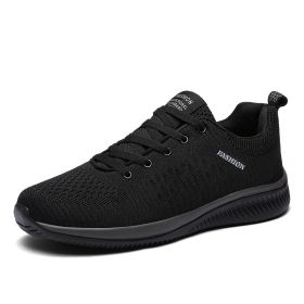 Men's and women's new comfortable breathable ultra-light casual shoes trend fashion men's sneakers (Color: Black greySize41)