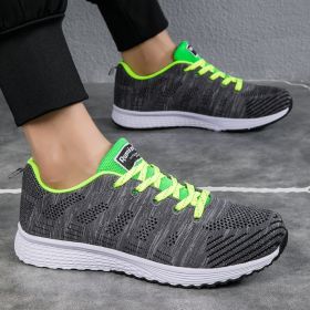 New women's woven sports shoes, breathable and casual couple sports shoes (Color: Grey greenSize40)