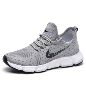 New trendy, fashionable, comfortable, versatile and breathable men's casual sports shoes, men's running shoes (Color: GraySize38)
