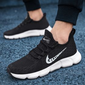 New trendy, fashionable, comfortable, versatile and breathable men's casual sports shoes, men's running shoes (Color: BlackSize40)