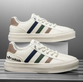 Spring new men's fashion fashion casual shoes comfortable sneakers (Color: BeigeSize41)