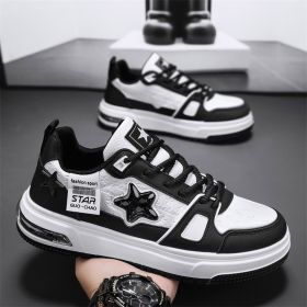 Spring men's new leather board shoes Fashion shoes fashion men's shoes (Color: BlackSize44)