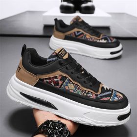 Men's casual sneakers Fashion trend casual board shoes (Color: BlackSize40)