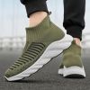 New trend fashion large size flying knit high top casual shoes fashionable men's shoes