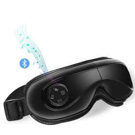 VEVOR Heated Eye Massager Eye Care Device 5 Modes Bluetooth Music 180oldable (Color: BlackControl TypePush-button)