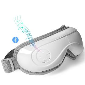 VEVOR Heated Eye Massager Eye Care Device 5 Modes Bluetooth Music 180oldable (Color: WhiteControl TypePush-button)