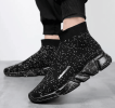 New high top breathable foot pedal men's and women's same couple shoes high bounce flying woven casual shoes