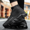 New high top breathable foot pedal men's and women's same couple shoes high bounce flying woven casual shoes