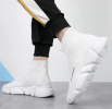 New high top breathable foot pedal men's and women's same couple shoes high bounce flying woven casual shoes