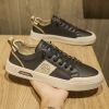 Men's new leather leather light luxury fashion board shoes trend fashion all match small white shoes casual men's shoes