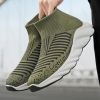 New trend fashion large size flying knit high top casual shoes fashionable men's shoes