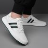New men's trendy and fashionable casual white sneakers with soft soles, anti-slip and wear-resistant casual sneakers