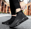 New high top breathable foot pedal men's and women's same couple shoes high bounce flying woven casual shoes