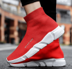 New high top breathable foot pedal men's and women's same couple shoes high bounce flying woven casual shoes
