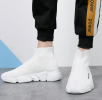 New high top breathable foot pedal men's and women's same couple shoes high bounce flying woven casual shoes