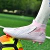 Men's and women's new football shoes youth students AG spikes high tops breathable lawn professional training shoes