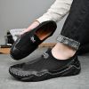 Men's summer new mesh breathable comfortable large size handmade bean shoes slip-on loafers loafers