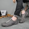 Men's summer new mesh breathable comfortable large size handmade bean shoes slip-on loafers loafers