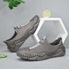 Men's summer new mesh breathable comfortable large size handmade bean shoes slip-on loafers loafers