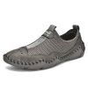 Men's summer new mesh breathable comfortable large size handmade bean shoes slip-on loafers loafers