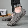 Men's summer new mesh breathable comfortable large size handmade bean shoes slip-on loafers loafers