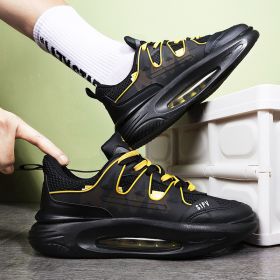Summer breathable couple air cushion fashion casual shoes men's and women's fashion comfortable breathable sneakers men's fashion shoes (Color: BlackSize40)