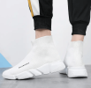 New high top breathable foot pedal men's and women's same couple shoes high bounce flying woven casual shoes