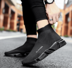 New high top breathable foot pedal men's and women's same couple shoes high bounce flying woven casual shoes
