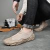 Men's summer new mesh breathable comfortable large size handmade bean shoes slip-on loafers loafers