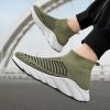 New trend fashion large size flying knit high top casual shoes fashionable men's shoes