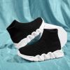 Spring and autumn new children's thick soled knitted vamp flying woven high top socks shoes breathable comfortable light outdoor leisure sports shoes