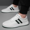 New men's trendy and fashionable casual white sneakers with soft soles, anti-slip and wear-resistant casual sneakers