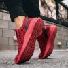 2024 new men's sports shoes flying woven leisure running shoes