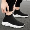 New trend fashion large size flying knit high top casual shoes fashionable men's shoes