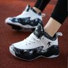 New students comfortable breathable trend basketball shoes high top fashion children sports shoes 31-40