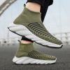 New trend fashion large size flying knit high top casual shoes fashionable men's shoes
